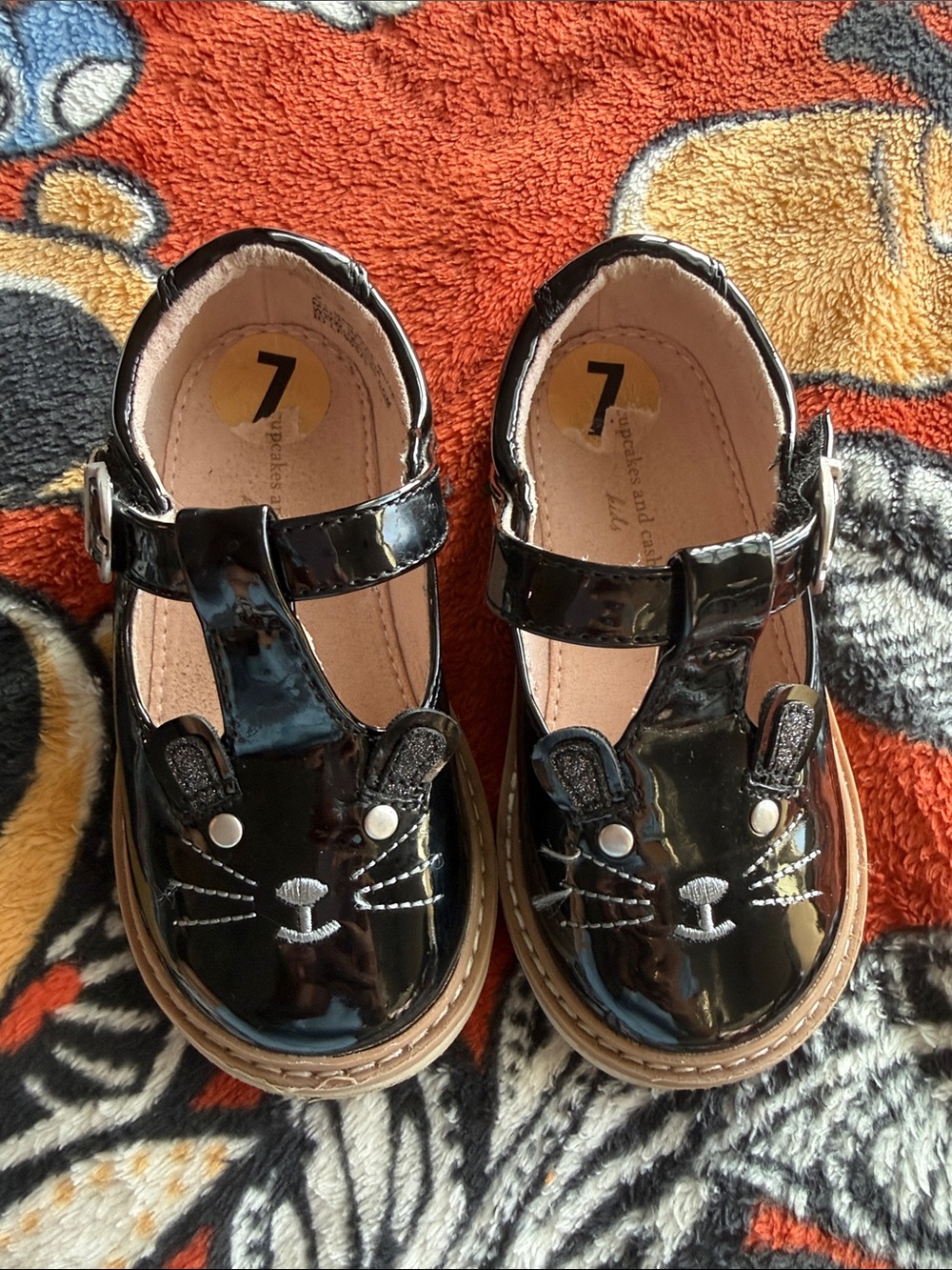 cupcakes & cashmere Black Patent Mary Jane Bunny Shoes